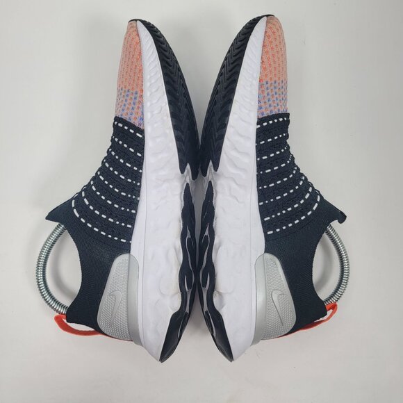 Nike React Phantom Run Flyknit 2 Men's Black Orange Shoes DQ7647-001 US Size 7 - Picture 6 of 8
